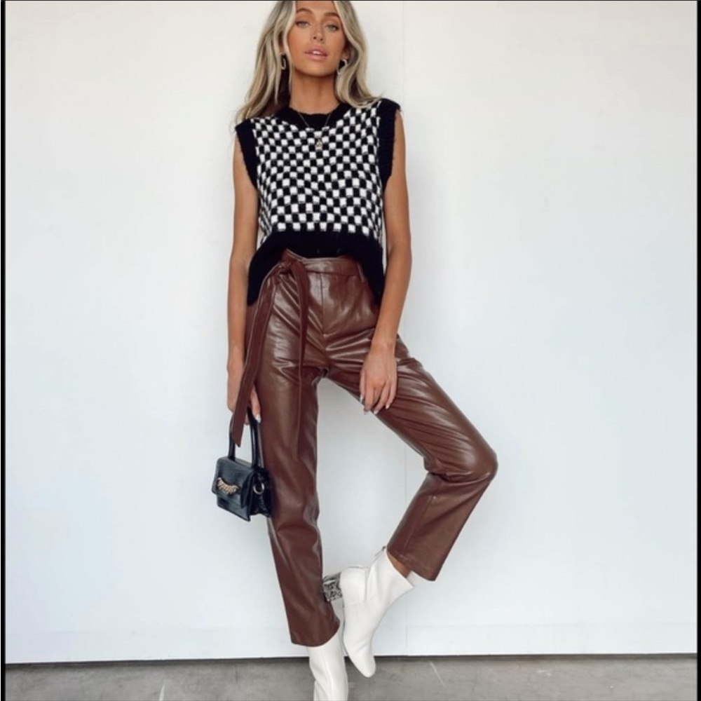 Mocha Latte Brown Leather Pants - NWT